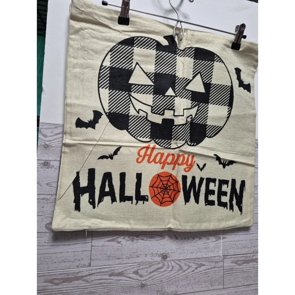 Lot Of 2 Pillow Covers Halloween design Fits Size  18x18 Pillows Trick Or Treat
